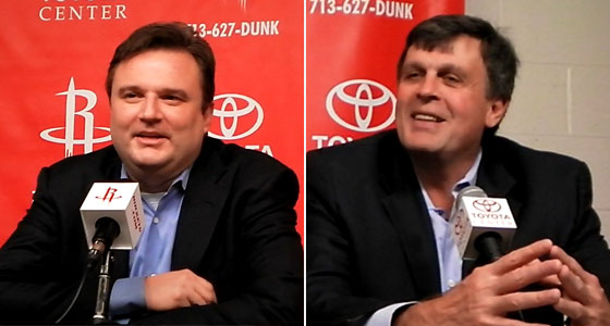 Houston Rockets GM Daryl Morey and Houston Rockets coach Kevin McHale